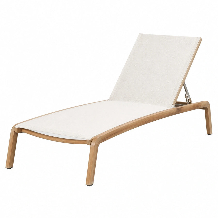 Bain de soleil 200 x 70 x 35 cm en bois beige avec dossier réglable pour extérieur