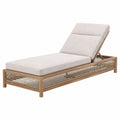 Chaise longue de jardin 200 cm en bois beige avec dossier réglable