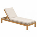 Bain de soleil 200 x 70 cm en bois beige avec dossier réglable pour extérieur
