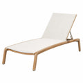 Bain de soleil 200 x 70 x 35 cm en bois beige avec dossier réglable pour extérieur