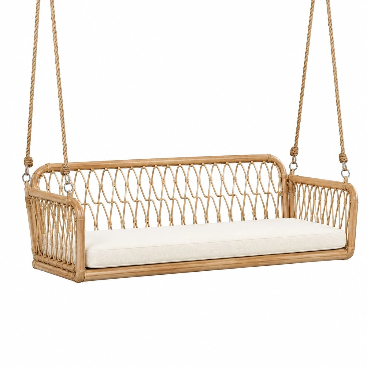 Balancelle suspendue 125 x 65 x 60 cm en rotin naturel style bohème