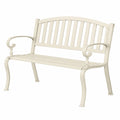 Banc de jardin 120 cm en métal blanc style classique à lattes