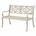 Banc de jardin 120 x 60 x 90 cm en métal blanc style classique