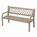Banc de jardin 120 cm en métal taupe à dossier ajouré