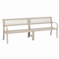 Lot de 2 bancs de jardin 122 x 61 x 88 cm en métal beige à dossier ajouré